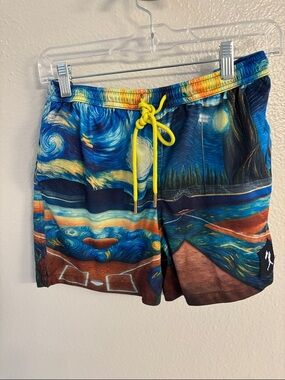 Baseballism  Multicolor Printed Skort with Yellow Drawcord